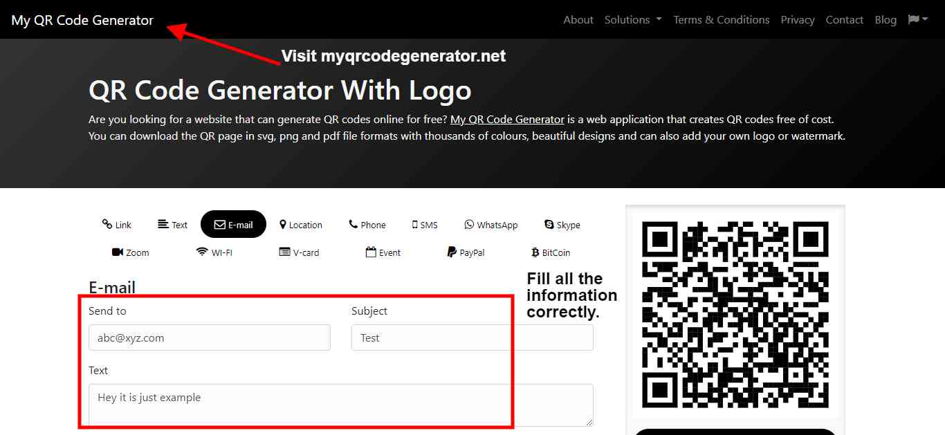 how to create qr code for email address slide 1