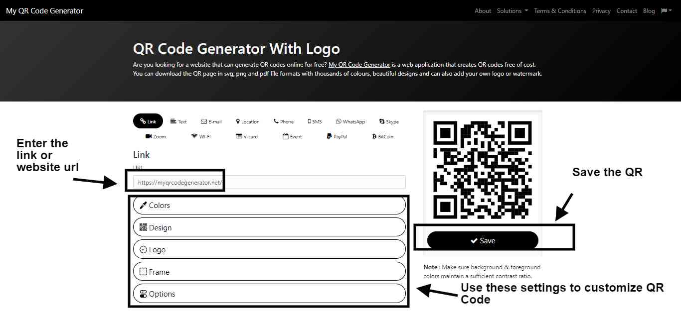 Create QR Code for any link